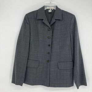 Vintage 90s Isaac Mizrahi STAR LABEL Blazer Womens 10 Gray Tweed Wool Blend